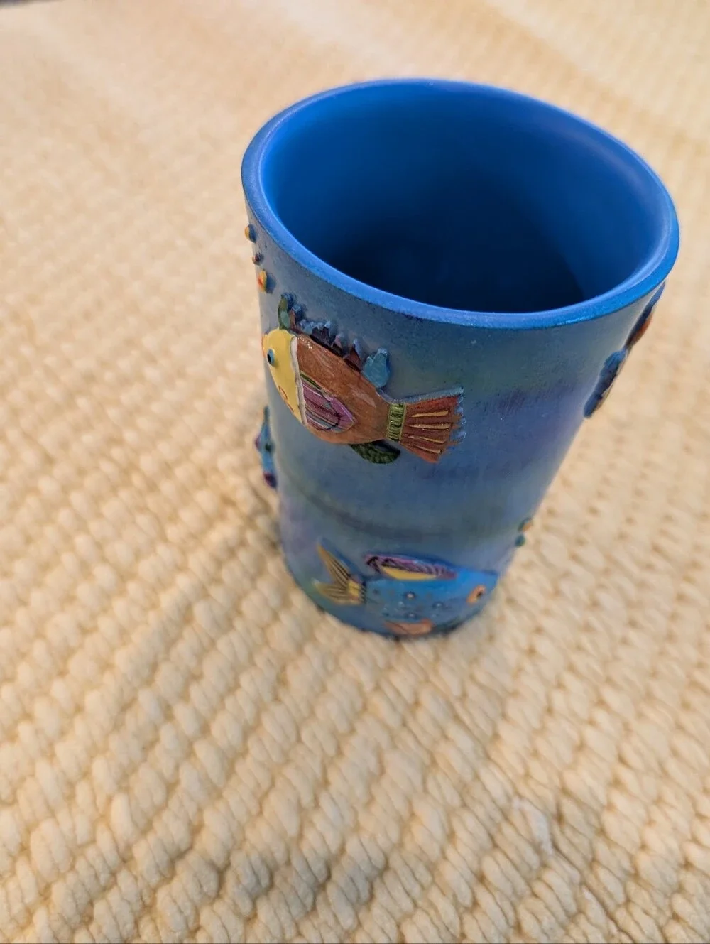 3 piece Set- Tropical Colorful Fish Soap Dispenser Toothbrush Holder & Cup.